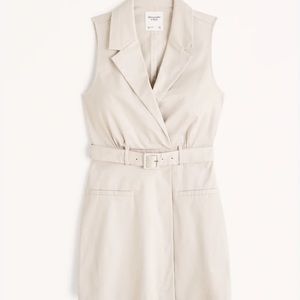NWT Abercrombie & Fitch Belted Vest Mini Dress in Cream XS